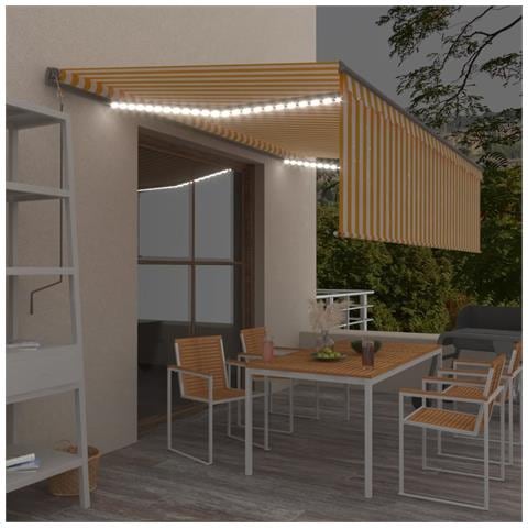 Lusso Casadino -  Tenda Automatica Con Sensore Vento Led 5x3m Gialla/bianca - Foto 8
