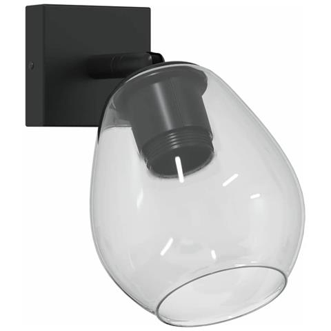 Lampade da soffitto con paralume in vetro regolabile antracite E27 - Foto 1