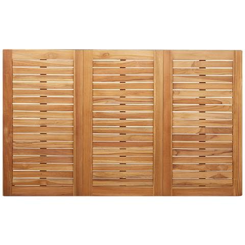 Set pranzo giardino 7 pezzi in legno massello di teak, Tavolo pranzo esterno 150x90x75 cm in legno massello di teak, Sedie giardino impilabili 2 pz in legno massello di teak e metallo, Sedie giardino impilabili 4 pz in legno massello di teak e metallo - Foto 7