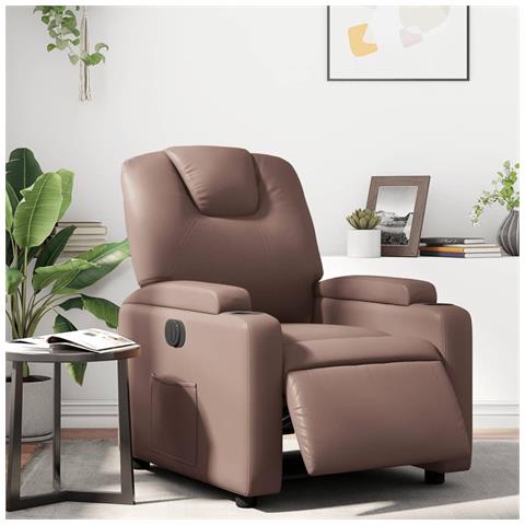 Poltrona Reclinabile Elettrica Marrone in Similpelle - Foto 2