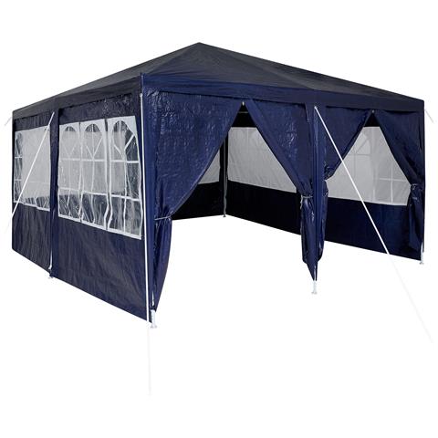 Tenda Feste con 8 Pareti Laterali Blu 4x4 m PE - Foto 1