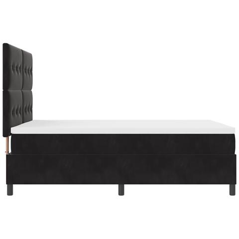 Letto Box Spring  con Materasso - Nero, 140x190 cm, Velluto - Foto 9