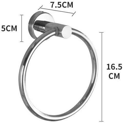 Portasciugamani Ovale Da Bagno Senza Chiodi, Modello Rotondo, Acciaio Inox Silver - Foto 2