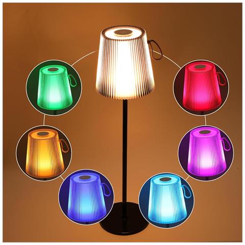 Lampada Da Tavolo Led Wireless Impermeabile Rgb Altezza Regolabile Nera - Foto 2