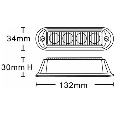 Luce Di Segnalazione Arancio 4 Led 12/24v Confezione Da 2 Pezzi - Foto 2
