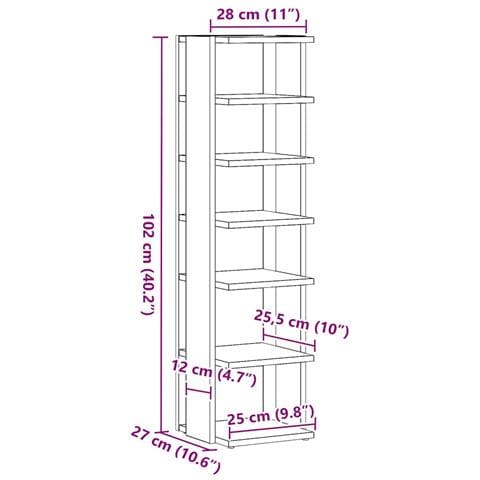 Scarpiere 2 pz Rovere Artigianale 28x27x102 cm in Truciolato - Foto 9