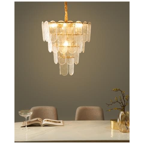 Lampadario Caraveli Vetro Ottone - Foto 1