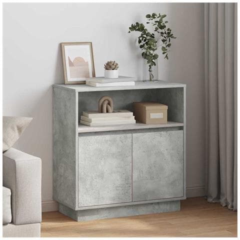 Credenza con LED Grigio cemento 71 x 34.5 x 75 cm - Foto 2