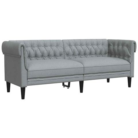 Divano Chesterfield Grigio chiaro 201.5 x 74.5 x 74.5 cm - Foto 1