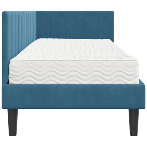 Cornice del letto ad angolo Blu 80 x 200 cm Velluto - Foto 9