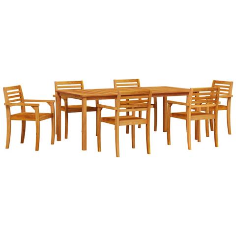 Set da Pranzo per Giardino 9 pcs Marrone - Foto 1