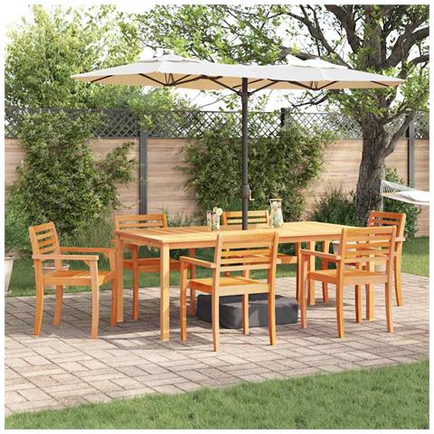 Set da Pranzo per Giardino 9 pcs Marrone - Foto 2