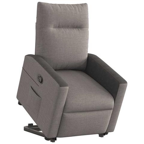 Poltrona Alzapersona Reclinabile Tortora in Tessuto - Foto 2