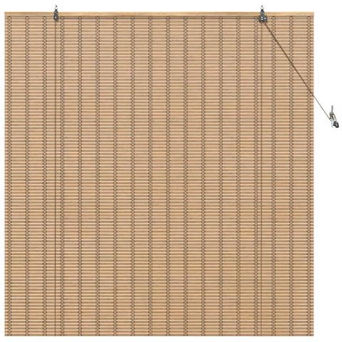 Tenda a rullo con tende Marrone Chiaro 140 x 160 cm Bambù - Foto 1
