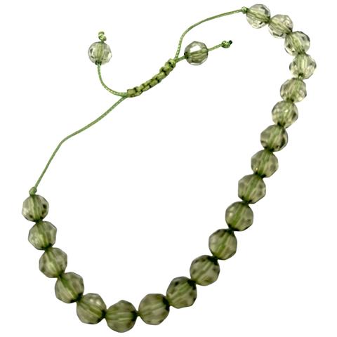 Set Composto Da Collana E Bracciale Con Perle Sfaccettate In Verde. Regolabile - Foto 4