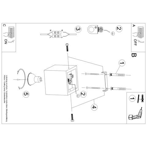 Lampada Da Soffitto Quad Cemento Beige Sl. 1846 - Industriale Lampada A Soffitto Beige 10x10x10 Cm - Foto 8
