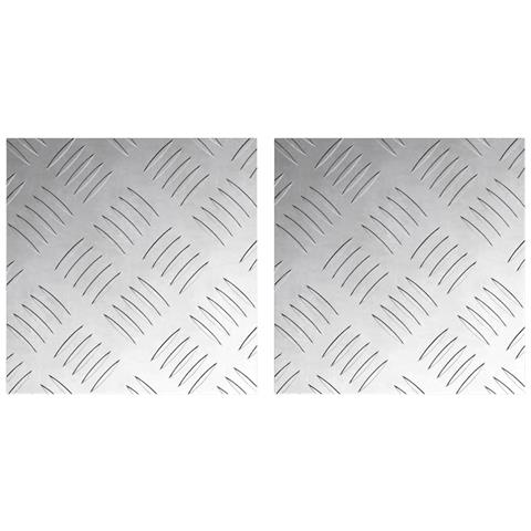 Dischi Quadrati 2 pcs Argento 20 x 20 cm Alluminio - Foto 1