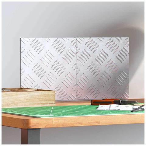 Dischi Quadrati 2 pcs Argento 20 x 20 cm Alluminio - Foto 2