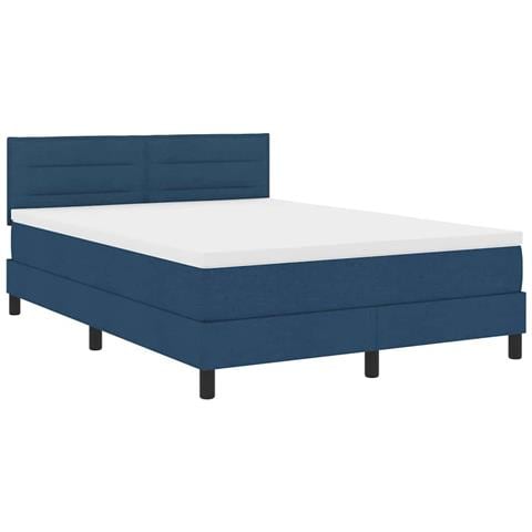 Letto a molle con materasso con led Blu 140 x 190 cm Tessuto - Foto 1