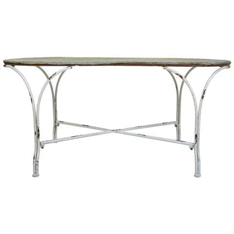 Tavolino In Metallo 120,5x65x52h Cm Grigio - Foto 2