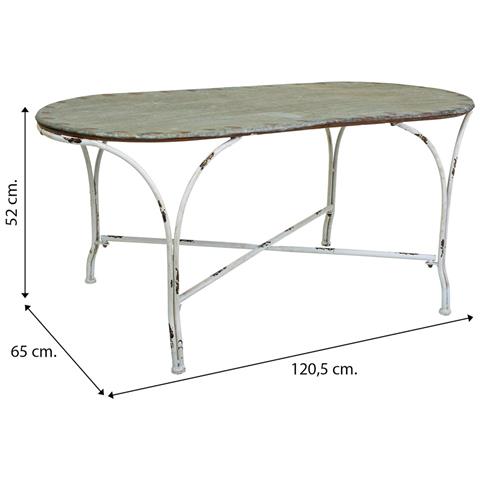Tavolino In Metallo 120,5x65x52h Cm Grigio - Foto 5