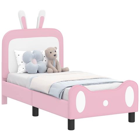 Struttura letto per bambini con testata Rosa 70 x 140 cm PU - Foto 1