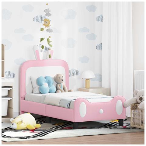Struttura letto per bambini con testata Rosa 70 x 140 cm PU - Foto 2