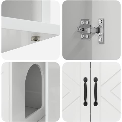 Casa per Gatti Bianco Lucido 85 x 55 x 50 cm Legno multistrato - Foto 9