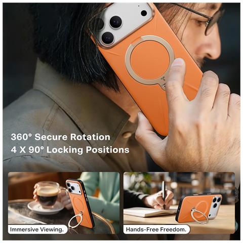 Cover per iPhone 17 Pro - Arancione, MagSafe, Con Soporte - Foto 4