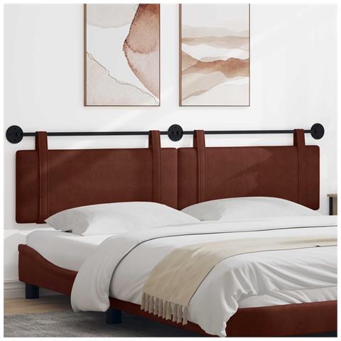 Testata appesa Marrone Lucido 210 x 55 x 5 cm PU Antico - Foto 2