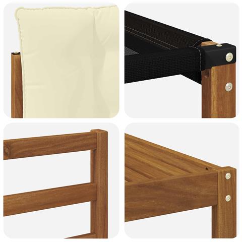 Set di divani da esterno con cuscino 6 pcs Naturale e Crema - Foto 9