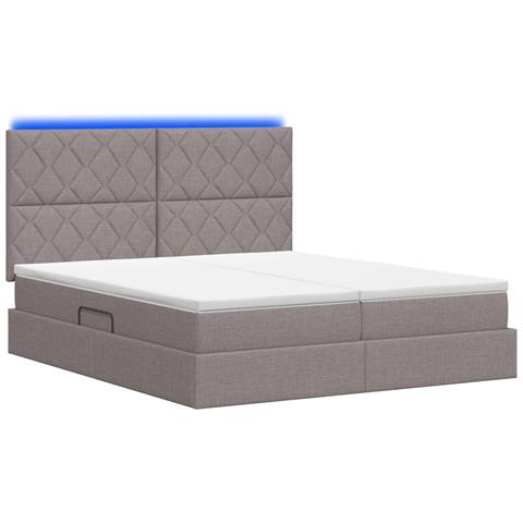 Letto con contenitore LED e materasso Tortora 180 x 200 cm - Foto 9