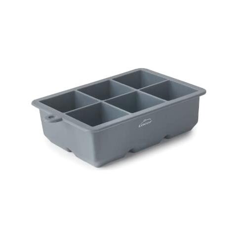 63339 - Vassoio per cubetti di ghiaccio, vassoio per cubetti di ghiaccio in silicone XL, 6 cubetti quadrati grandi - Foto 1