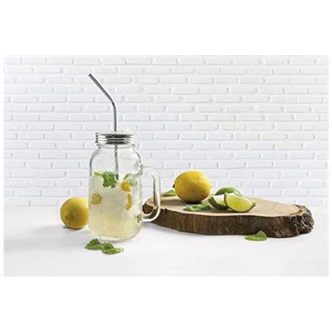 Set di 4 cannucce + spazzolino, acciaio inox, 21,5 cm - Foto 2