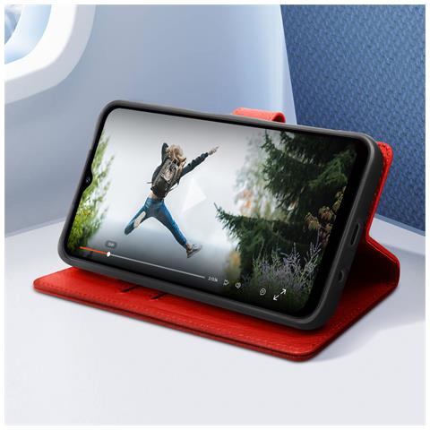 Custodia Iphone Xr Sportellino Portacarte Funzione Supporto Video - Rosso - Foto 10