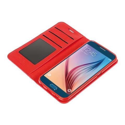Wallet Folio Case, Cover A Libro - Samsung Galaxy S6 - Rosso - Foto 3