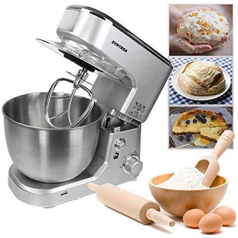 Km-1000w Robot Da Cucina Impastatrice Mixer, Contenitore In Acciaio Inox, 5 Litri, Argento - Foto 1