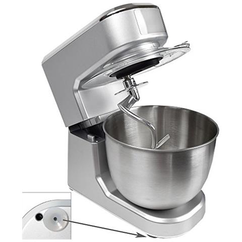 Km-1000w Robot Da Cucina Impastatrice Mixer, Contenitore In Acciaio Inox, 5 Litri, Argento - Foto 2