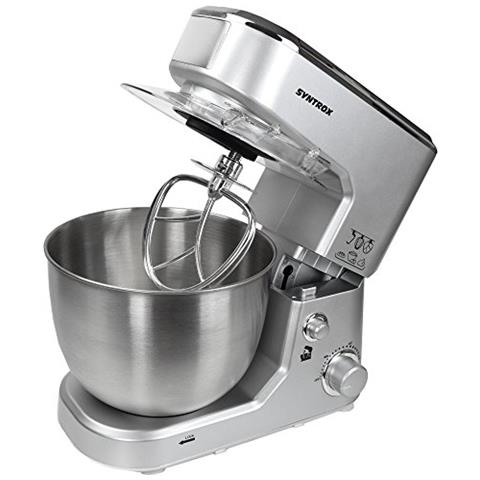 Km-1000w Robot Da Cucina Impastatrice Mixer, Contenitore In Acciaio Inox, 5 Litri, Argento - Foto 3