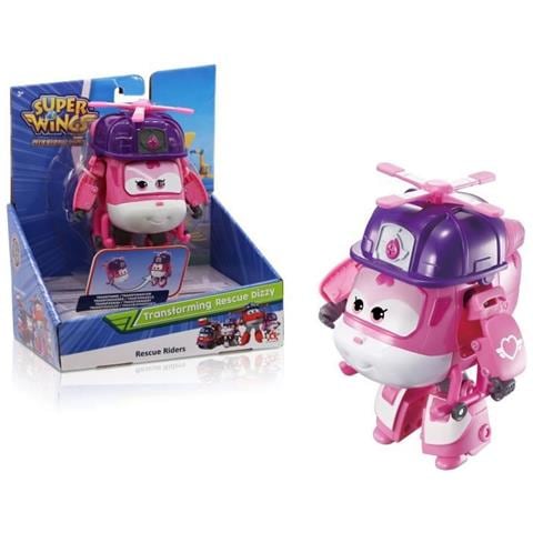 Super Wings - Transforming Dizzy Rescue - Figurina Giocattolo Trasformabile In Elicottero E Robot Giocattolo Bambino - Personaggio E Trans Robot - Foto 1