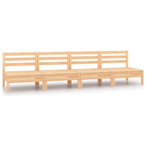 Divani Centrali da Giardino 4 pz in Legno Massello di Pino - Foto 1