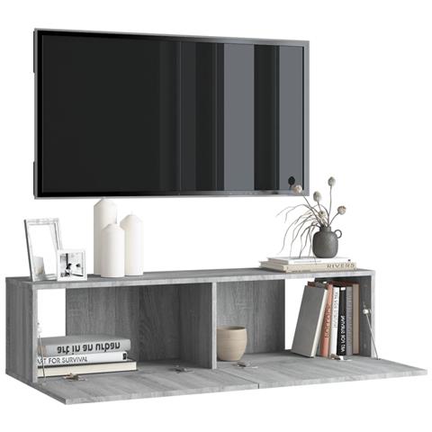 Mobile Muro Tv Grigio Sonoma 120x30x30cm Legno Ingegnerizzato - Foto 7