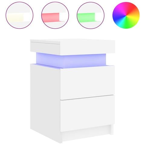 Comodino Con Luci Led Bianco 35x39x55 Cm - Foto 2