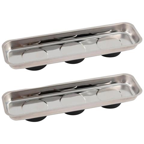 Set 2pz Vassoio Vaschetta Piatto Magnetico Porta Minuteria Viti Bulloni 23x7cm - Foto 2