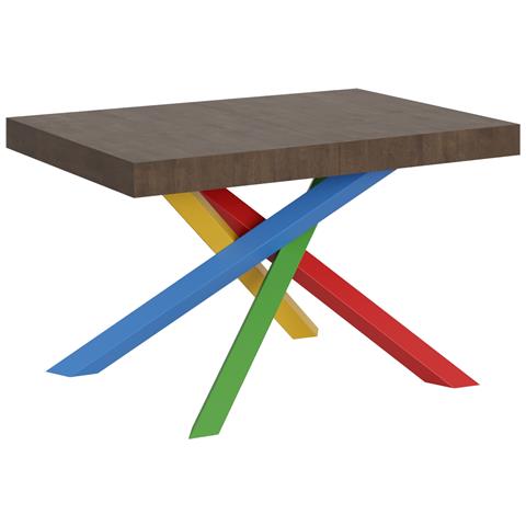 Tavolo Allungabile 90x140/244 Cm Volantis Telaio Gambe 4 Colori (b) - Noce - Foto 5