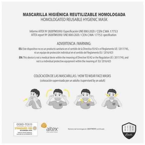 Mascherina Igienica Per Bambini Grigio - Foto 3