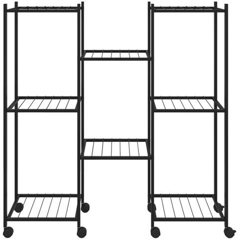 Portafiori Con Ruote 83x25x83,5 Cm Ferro Nero - Foto 3