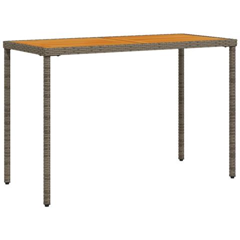 Tavolo Giardino Piano Legno Acacia Grigio 115x54x74 Polyrattan - Foto 2