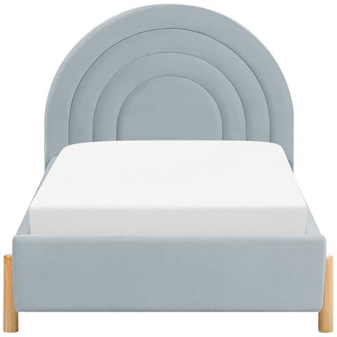 Letto Singolo Velluto Azzurro 90 X 200 Cm Anet - Foto 2