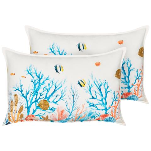 Set Di 2 Cuscini Eelgrass Cotone 30 X 50 Cm Multicolore Trama Animale - Foto 7